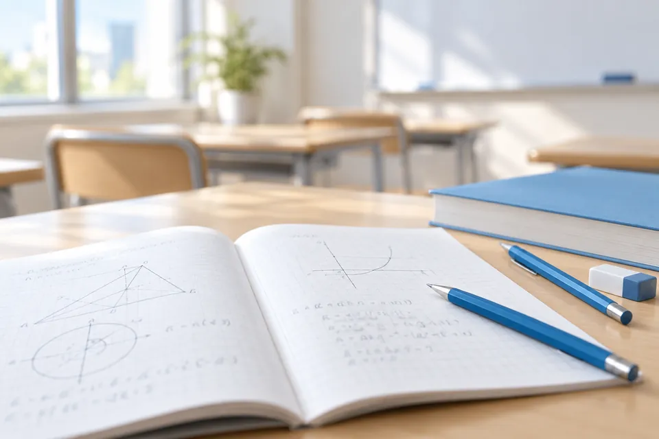塾での学習をイメージしたノートと教材